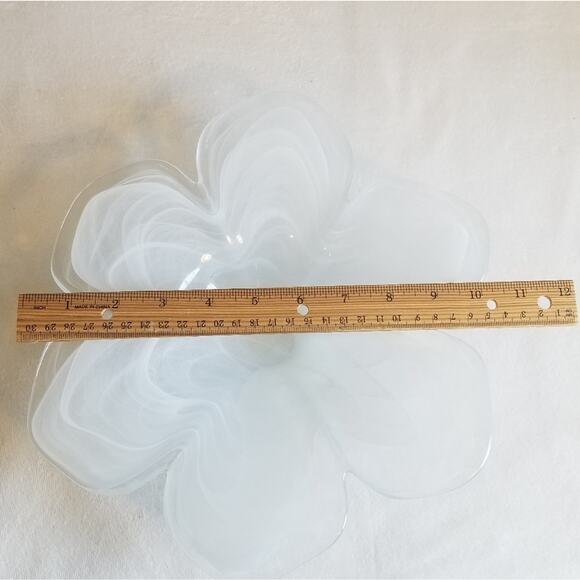 Vintage Obestdorfer Glashutte Mundgeblasen Open Flower Blown Glass Art Bowl Dish - Picture 15 of 16